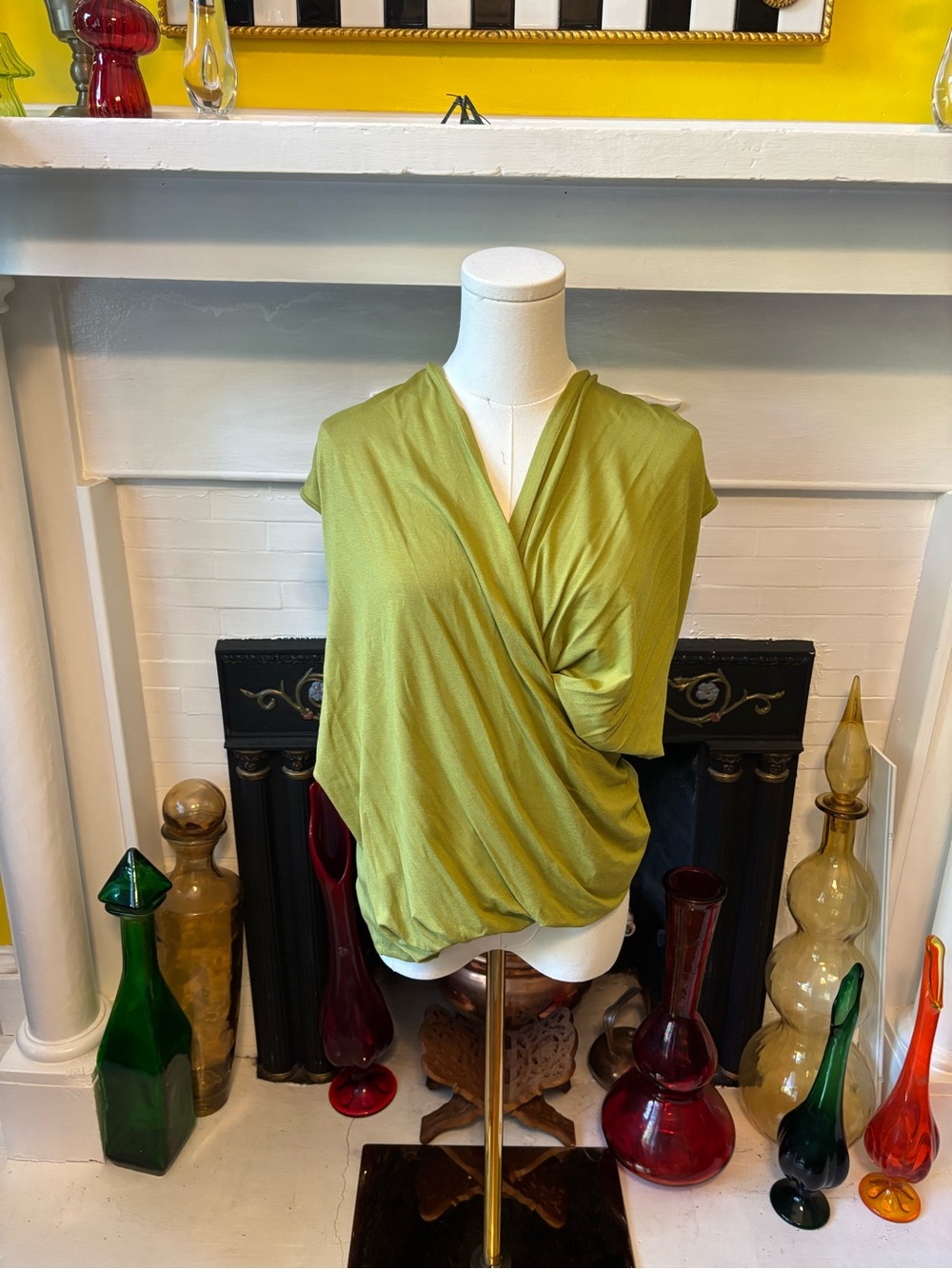 J. Jill Olive Green Draped Twist-Front Top